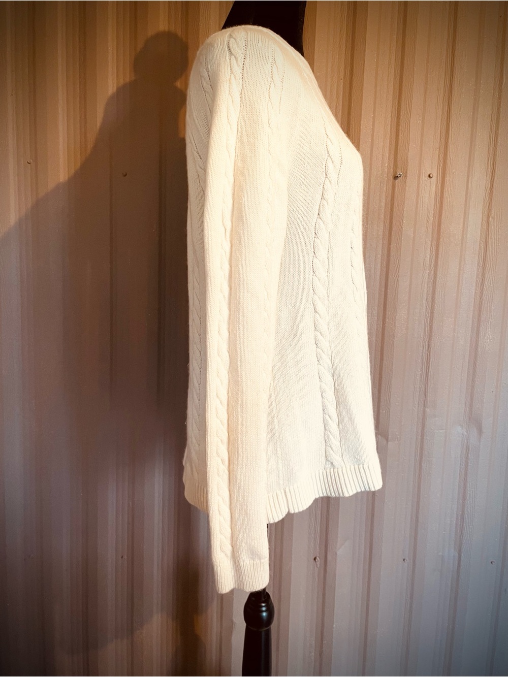 Boden Women’s Sweater Cable Knit Wool Alpaca Blend Ivory Cream Chunky sz M - Picture 6 of 13